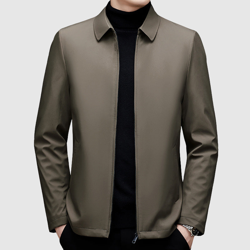 Nathan- Men's Polo Collar Down Jacket with Zip Closure