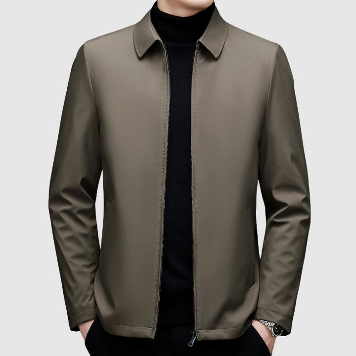 Nathan- Men's Polo Collar Down Jacket with Zip Closure