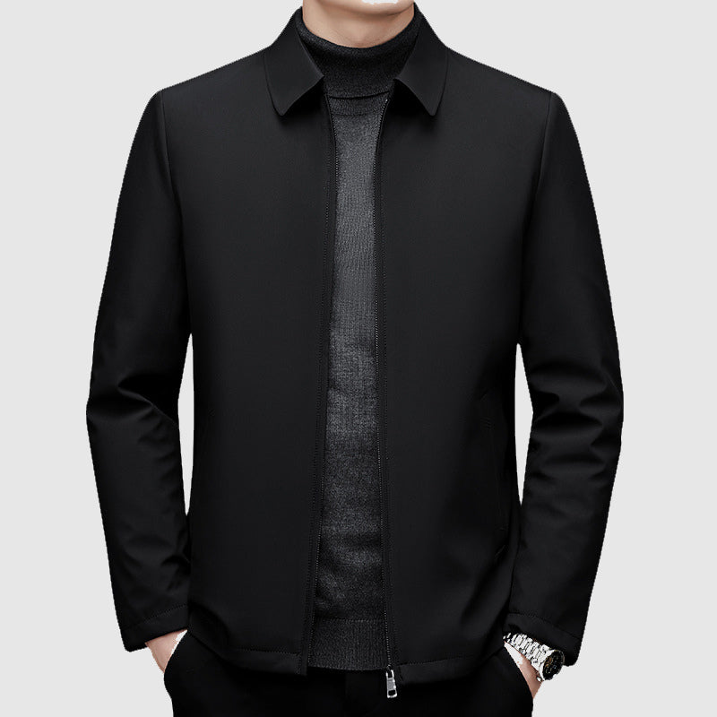 Nathan- Men's Polo Collar Down Jacket with Zip Closure