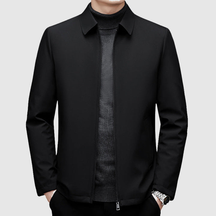 Nathan- Men's Polo Collar Down Jacket with Zip Closure