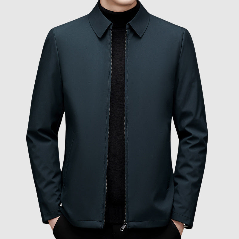 Nathan- Men's Polo Collar Down Jacket with Zip Closure