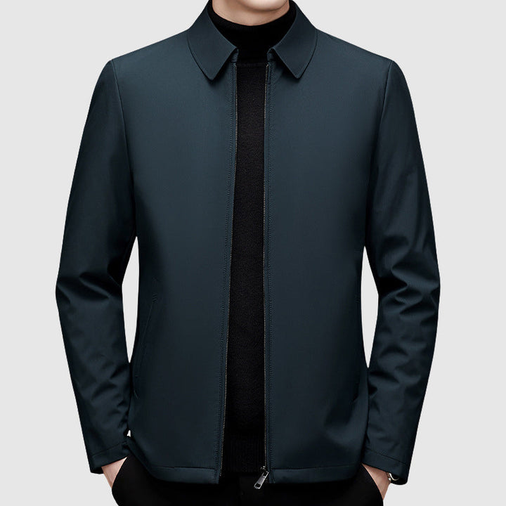 Nathan- Men's Polo Collar Down Jacket with Zip Closure