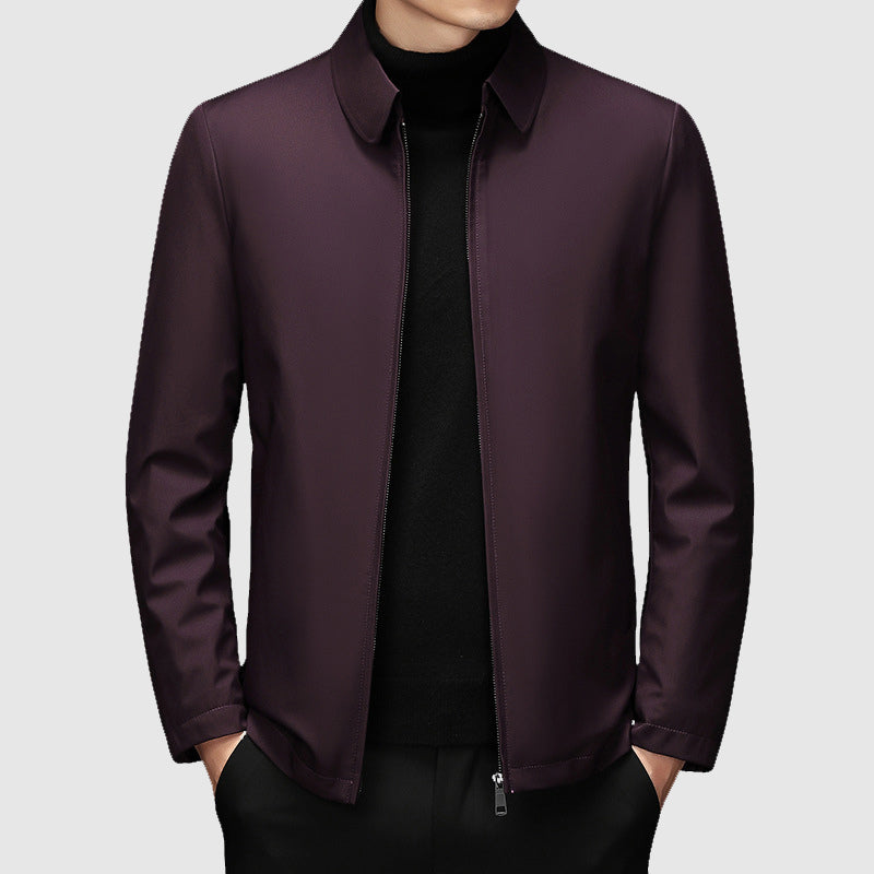 Nathan- Men's Polo Collar Down Jacket with Zip Closure