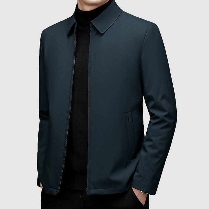 Nathan- Men's Polo Collar Down Jacket with Zip Closure
