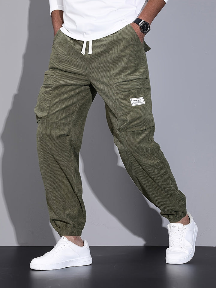 Nicolas - Men's Tapered Cargo Pants with Ribbed Cuffs