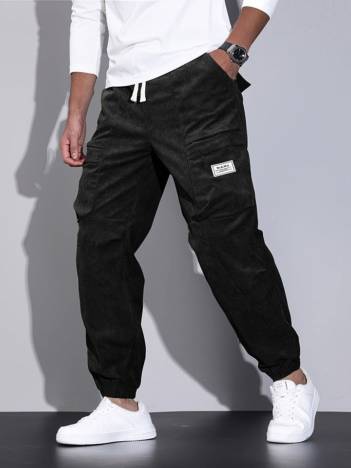 Nicolas - Men's Tapered Cargo Pants with Ribbed Cuffs
