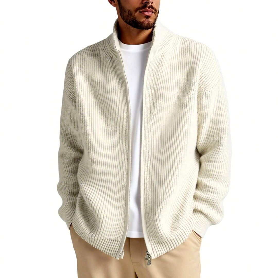 Patrick - Men's Ribbed Knit Zip Front Cardigan 2