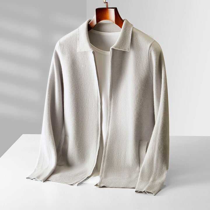 Ramon - Men’s Wool Collared Zip-Front Cardigan 7