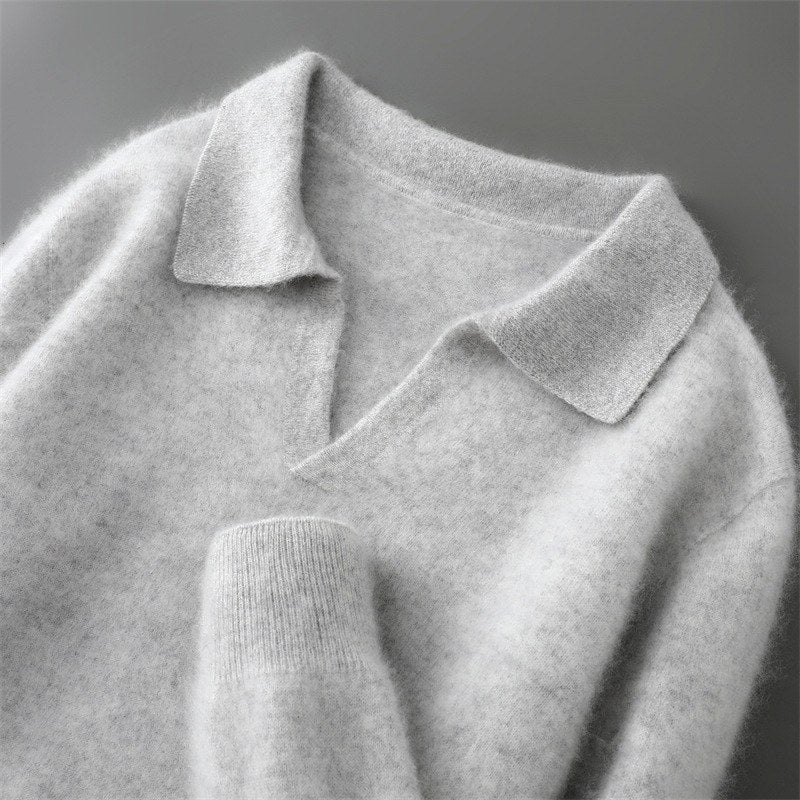 Russell - Men's Wool Pointed-Collar Pullover Sweater 3