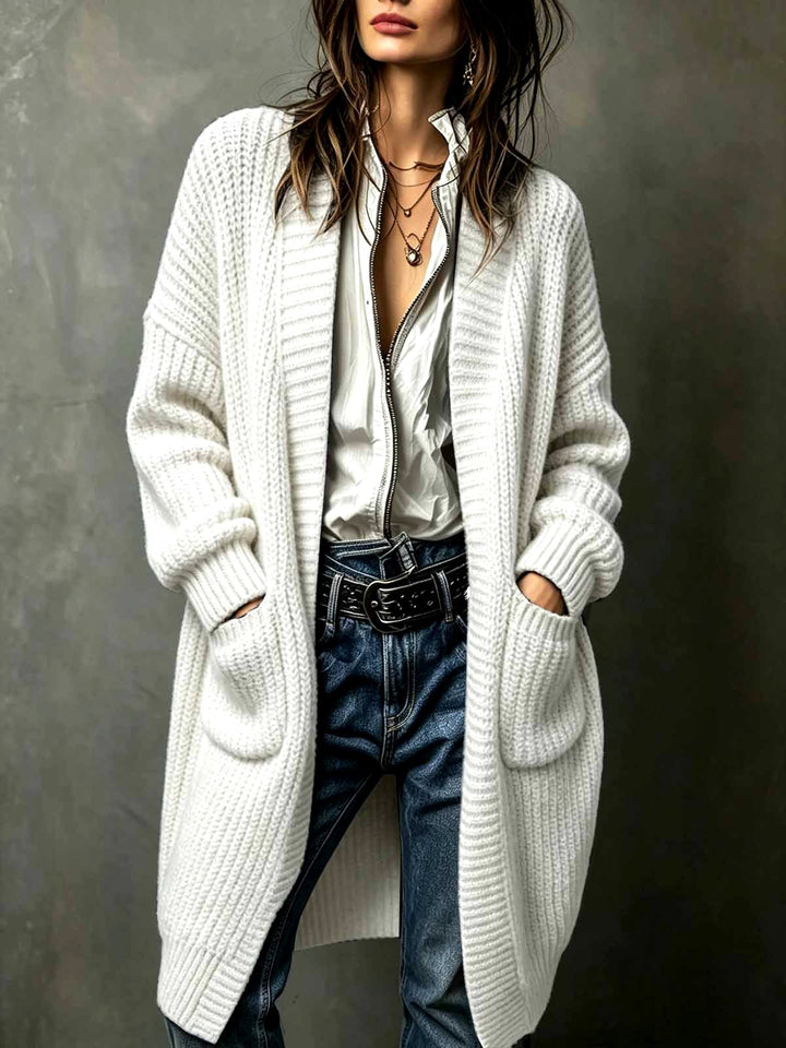 Ryza - Women's Chunky Knit Longline Cardigan 2