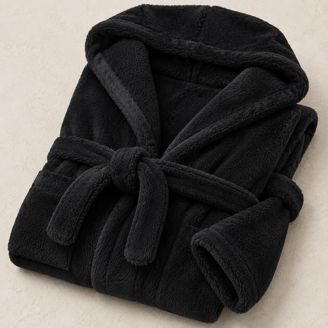 Sienna - Women's Hooded Fleece Robe with Self-Tie Belt