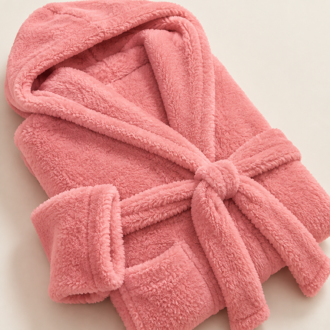 Sienna - Women's Hooded Fleece Robe with Self-Tie Belt