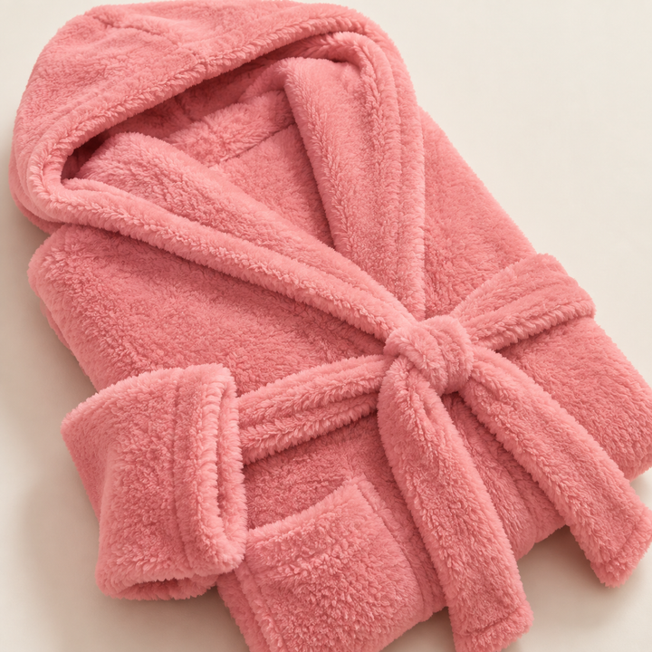 Sienna - Women's Hooded Fleece Robe with Self-Tie Belt