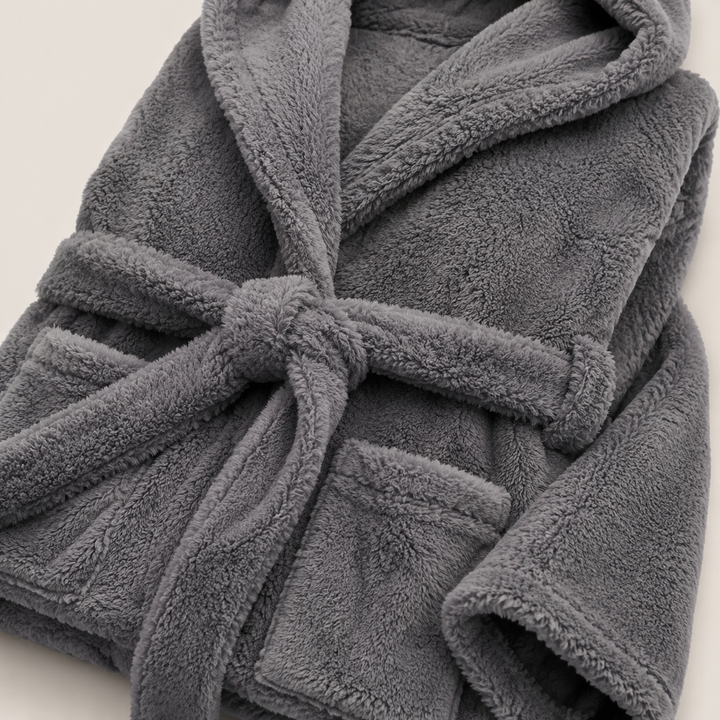 Sienna - Women's Hooded Fleece Robe with Self-Tie Belt
