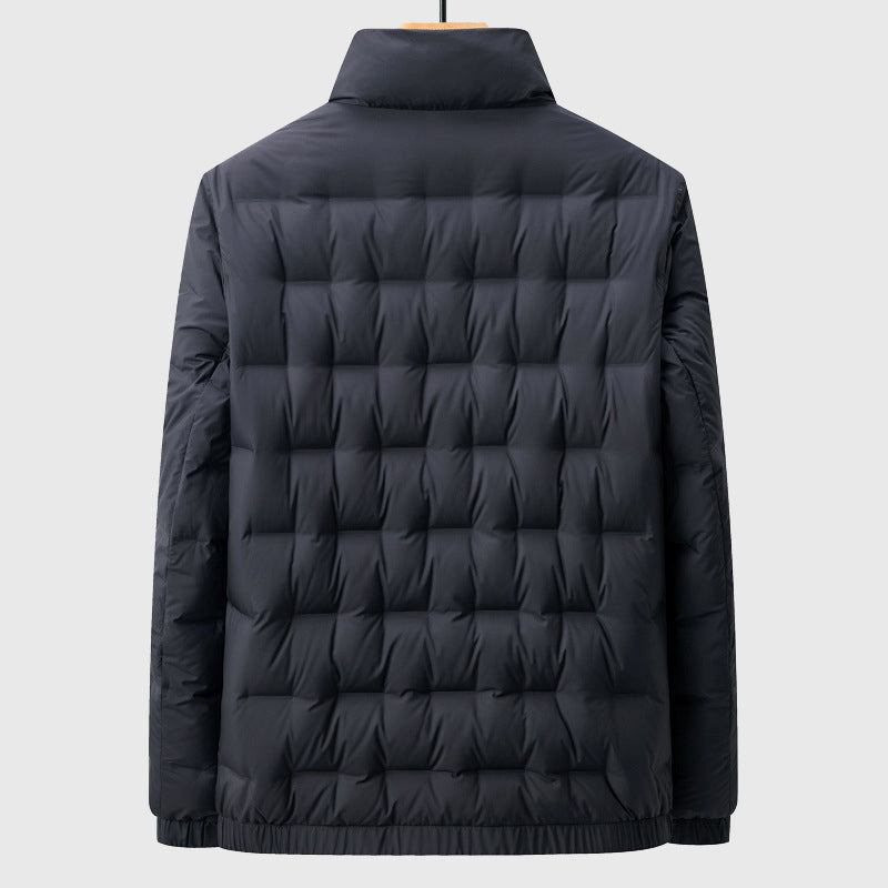Tobias - Men's Quilted Down Puffer Jacket with Stand Collar