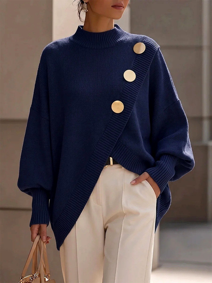 Zariah – Women’s High Neck Oversized Knit Sweater 2