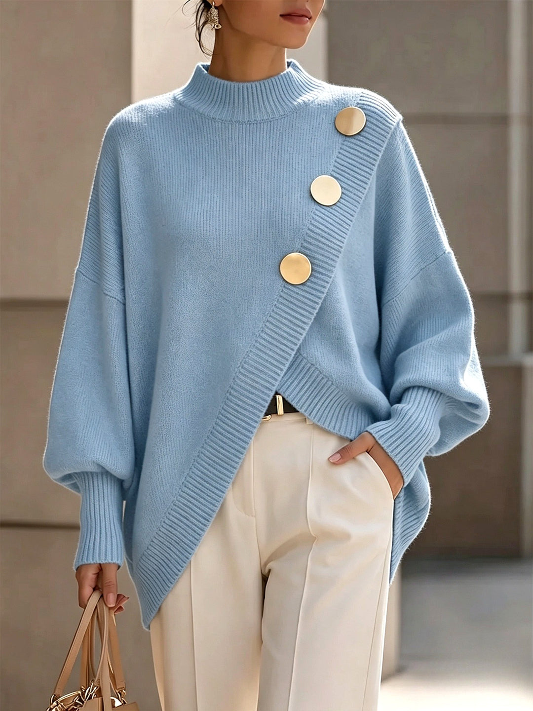 Zariah – Women’s High Neck Oversized Knit Sweater 4